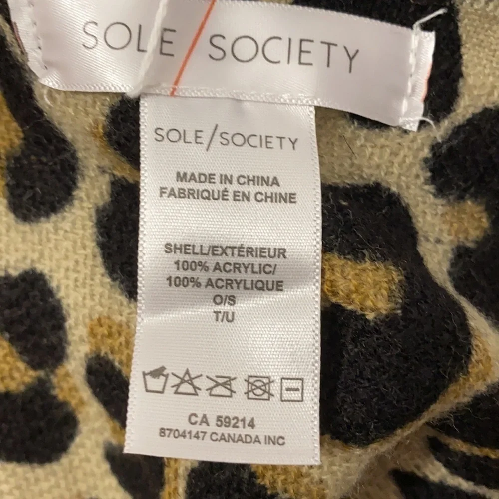 NWT Sole Society Leopard print scarf. Very soft and cozy great gift C